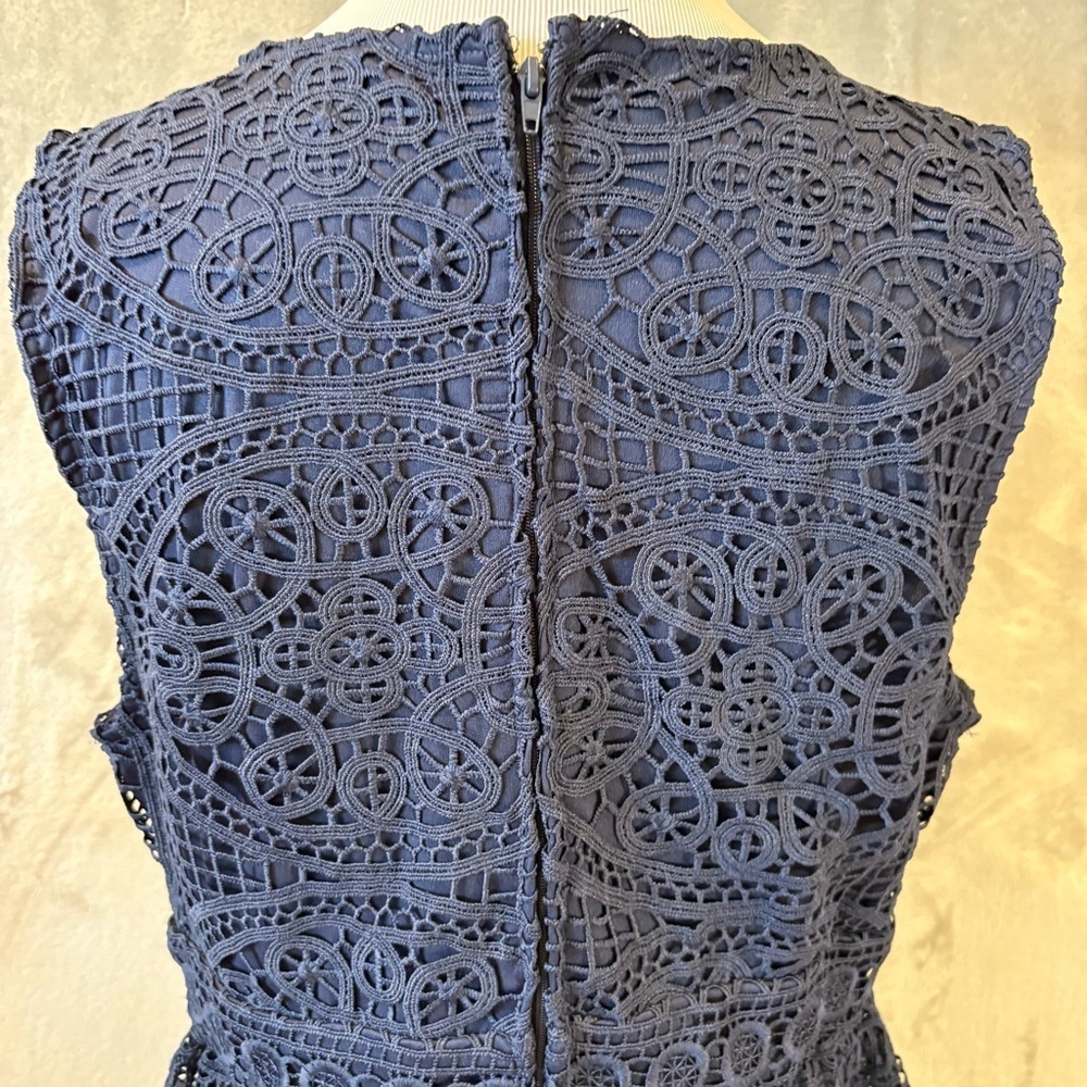 Miami Lace Boho Bohemian Sleeveless Midnight Blue Dress Sz L - Picture 7 of 12